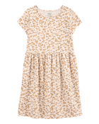 Girls Cheetah Animal Print Short-Sleeve Dress, image 1 of 4 slides
