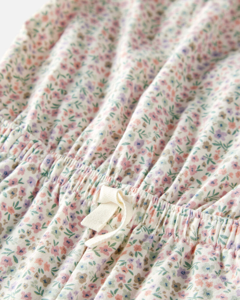 Enfant en bas âge Combinaison en coton biologique à motifs de fleurs, image 2 sur 4 diapositives