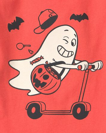 Toddler Boy Ghost Scooter Long-Sleeve Graphic Tee - Orange, 