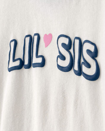 Tout-petit fille - T-shirt &agrave; imprim&eacute; &laquo;Lil Sis&raquo; - Ivoire, 
