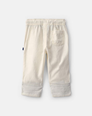 Baby Linen Pants - White, 