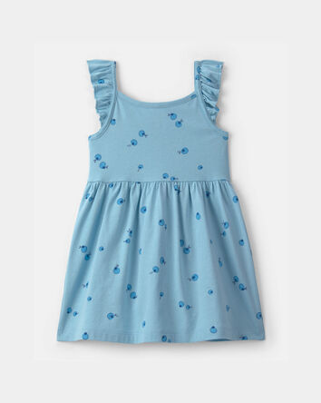 Tout-petit fille - Robe sans manches &agrave; motif bleuet - Bleu, 