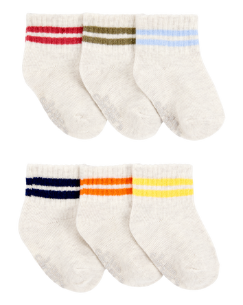 Baby 6-Pack Striped Ankle Socks, 