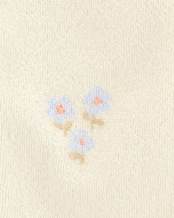 Bébé Grenouillère à fermeture à glissière à 2 sens en tissu bouclette à fleurs - Ivoire, 
