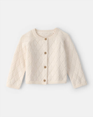 Baby Girl Cardigan Sweater - Cream, 