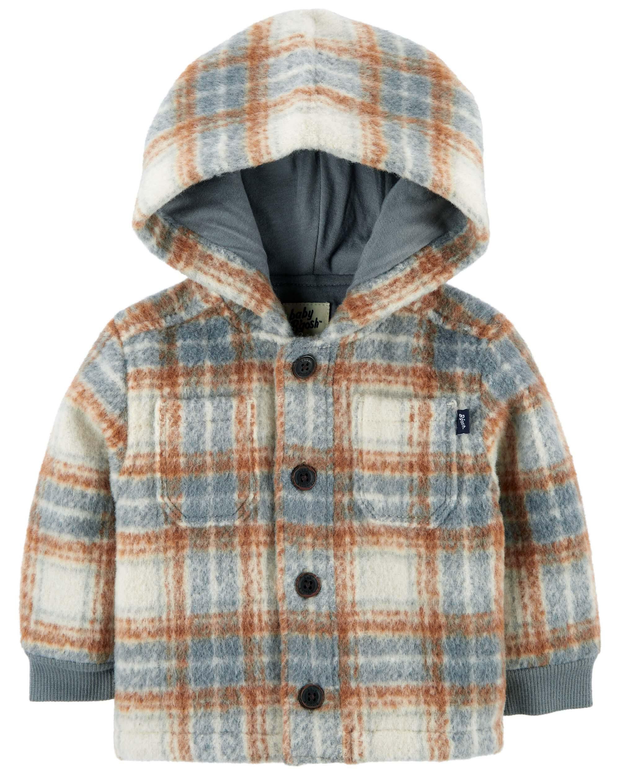 Plaid hooded outlet coat