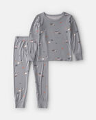 Toddler 2-Piece Halloween PurelySoft&trade; Snug Fit Pyjama Set - Grey, image 1 of 6 slides