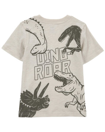 T-shirt à poche en jersey flammé à imprimé de dinosaure, 