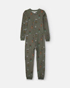 Gar&ccedil;ons - Pyjama ajust&eacute; 1 pi&egrave;ce en DreamPlush &agrave; motif d&rsquo;aliments comiques - Vert olive, image 1 sur 3 diapositives