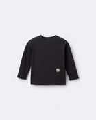 Toddler Hey Long-Sleeve Pocket Graphic Tee - Black, image 5 of 6 slides