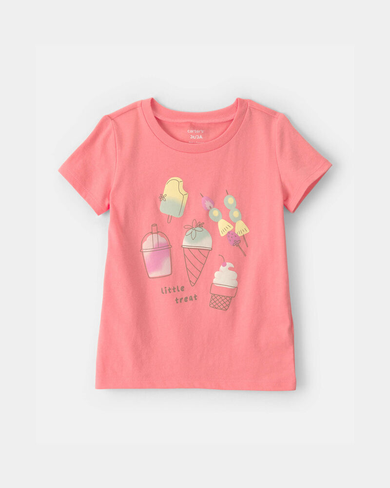 Toddler Girl Ice Cream Graphic Tee - Coral, image 1 of 3 slides