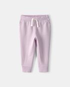 Baby Girl Drawstring Knit Joggers - Purple, image 1 of 4 slides