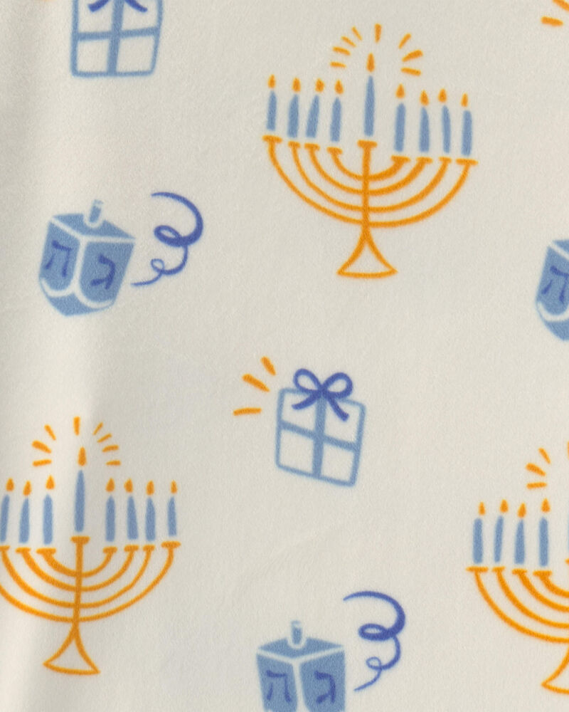 Kids 2-Piece Hanukkah DreamPlush Snug Fit Pyjama Set - Cream, image 2 of 3 slides