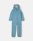 Gar&ccedil;ons - Pyjama costume 1 pi&egrave;ce en molleton &agrave; motif monstre d&rsquo;Halloween &ndash; Bleu, image 1 sur 3 diapositives
