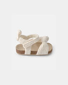 Baby Girl Knit Sandals - Cream, image 2 of 6 slides