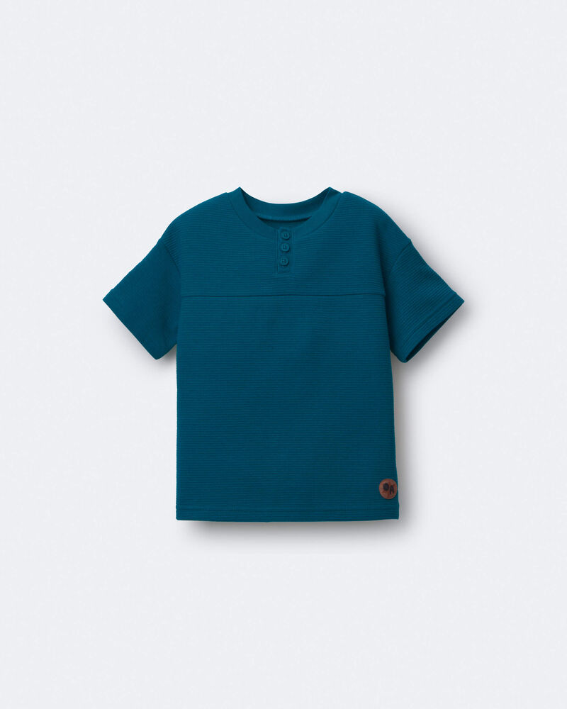 Tout-petit gar&ccedil;on - T-shirt henley - Vert, image 2 sur 6 diapositives