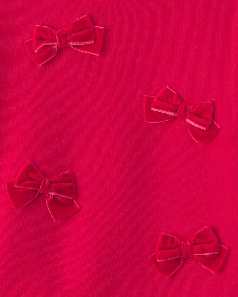 Toute-petit fille - Chandail avec n&oelig;uds &ndash; Rouge, image 2 sur 2 diapositives