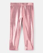 Toddler Girl Pull-On Stretch Metallic Leggings - Pink, image 2 of 4 slides