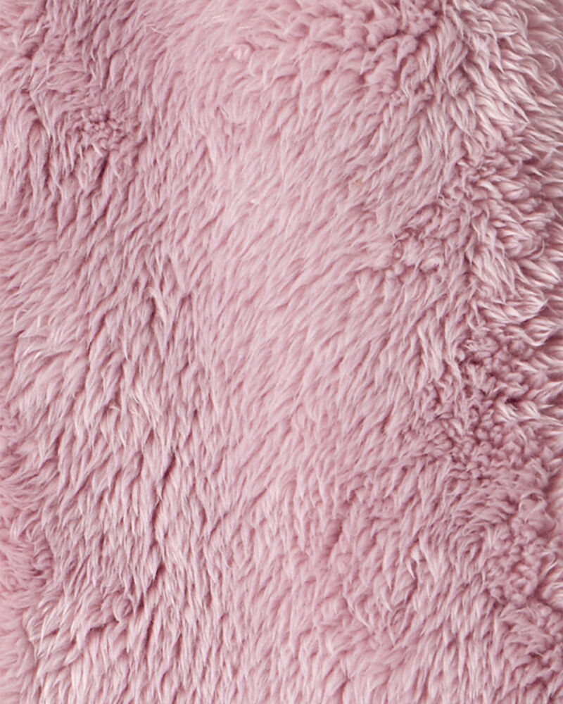 Baby Girl Sherpa Long-Sleeve Hooded Jumpsuit - Pink, image 3 of 4 slides