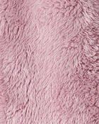 Baby Girl Sherpa Long-Sleeve Hooded Jumpsuit - Pink, image 3 of 4 slides