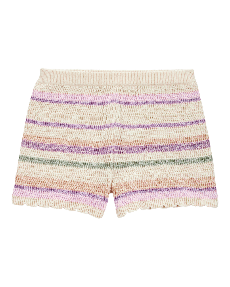 Girls Striped Sweater Knit Shorts, image 2 of 5 slides