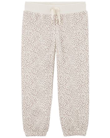 Leopard Pull-On Fleece Pants, 