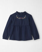 Tout-petit fille - Haut p&eacute;plum en coton biologique &agrave; broderie, image 1 sur 3 diapositives