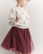 Toddler Girl Avenue Twirl™ Midi Skirt with Tulle - Burgundy, image 3 of 7 slides