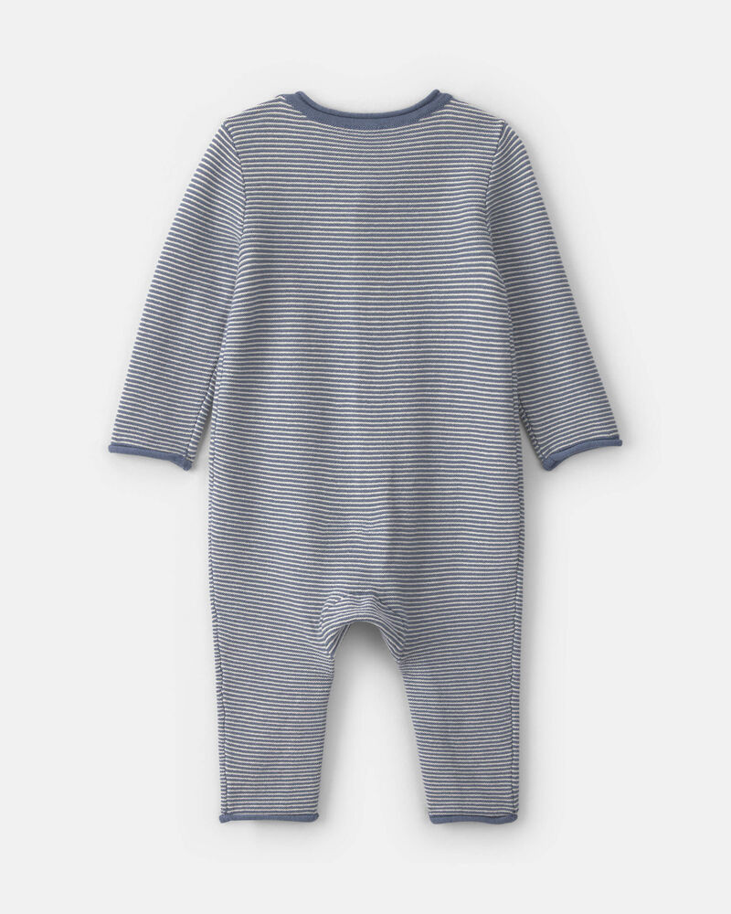 B&eacute;b&eacute; gar&ccedil;on - Combinaison manches longues &agrave; rayures - Bleu marine, image 4 sur 5 diapositives