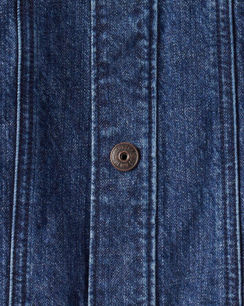 Garçons - Veste de mode à capuche en denim à manches longues - Bleue, 