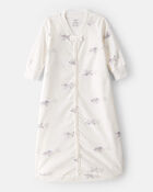 Baby Elephant Print Long-Sleeve Wearable Blanket - White, image 1 of 4 slides