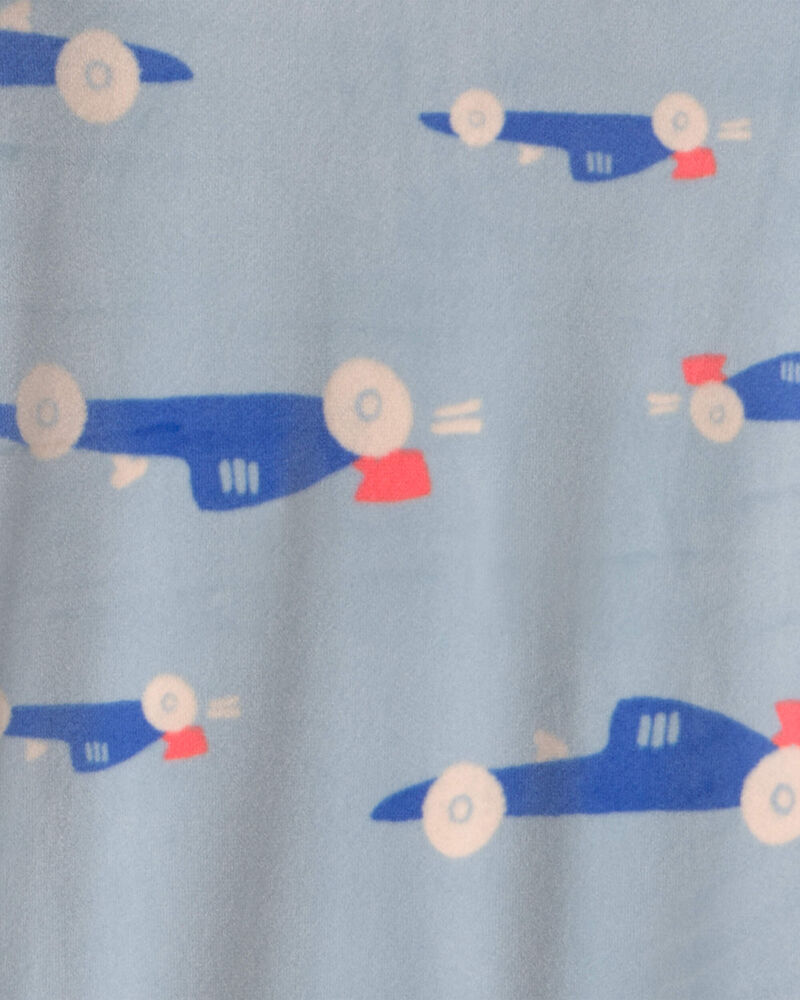 Tout-petit gar&ccedil;on - Pyjama ajust&eacute; 1 pi&egrave;ce en DreamPlush avec pieds &agrave; motif de voiture de course - Bleu, image 3 sur 3 diapositives
