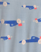 Tout-petit gar&ccedil;on - Pyjama ajust&eacute; 1 pi&egrave;ce en DreamPlush avec pieds &agrave; motif de voiture de course - Bleu, image 3 sur 3 diapositives