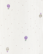 Baby Girl Air Balloon 2-Way Zipper Textured Sleeper, image 2 of 3 slides