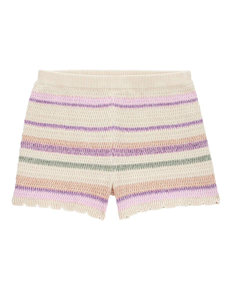 Girls Striped Sweater Knit Shorts, image 1 of 5 slides