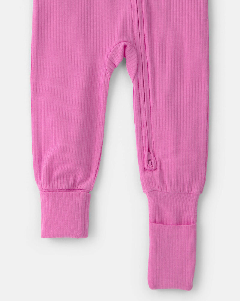 Baby Girl PurelySoft Snug Fit 1-Piece Pyjama - Pink, image 3 of 9 slides