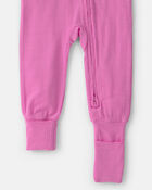 Baby Girl PurelySoft Snug Fit 1-Piece Pyjama - Pink, image 3 of 9 slides