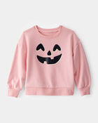 Toddler Halloween Pumpkin Crew Neck Sweatshirt, image 1 of 3 slides