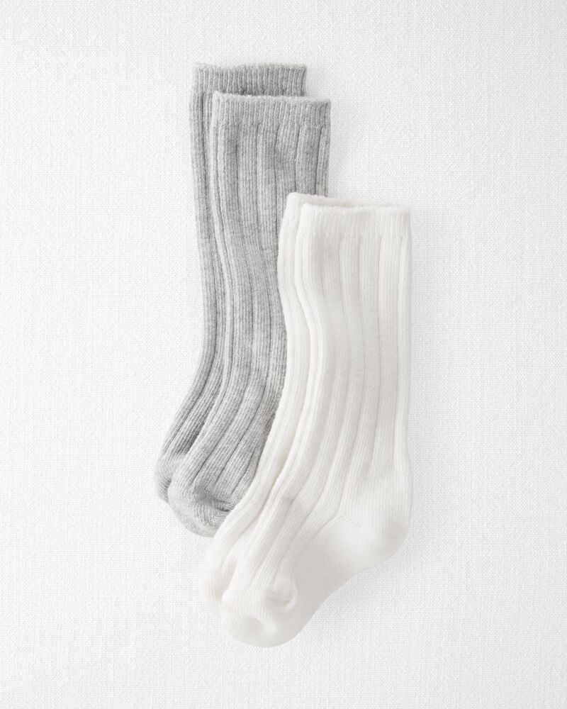 Baby 2-Pack Knee High Socks Made With Organic Cotton, image 1 of 3 slides
