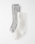 Baby 2-Pack Knee High Socks Made With Organic Cotton, image 1 of 3 slides