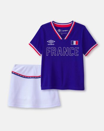 Toddler Girl 2-Piece Umbro France Soccer Jersey & Skort Set - Blue/Red/White, 