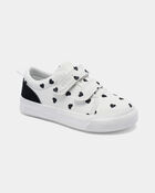 Toddler Girl Heart Print Casual Shoes - White/Black, image 1 of 7 slides