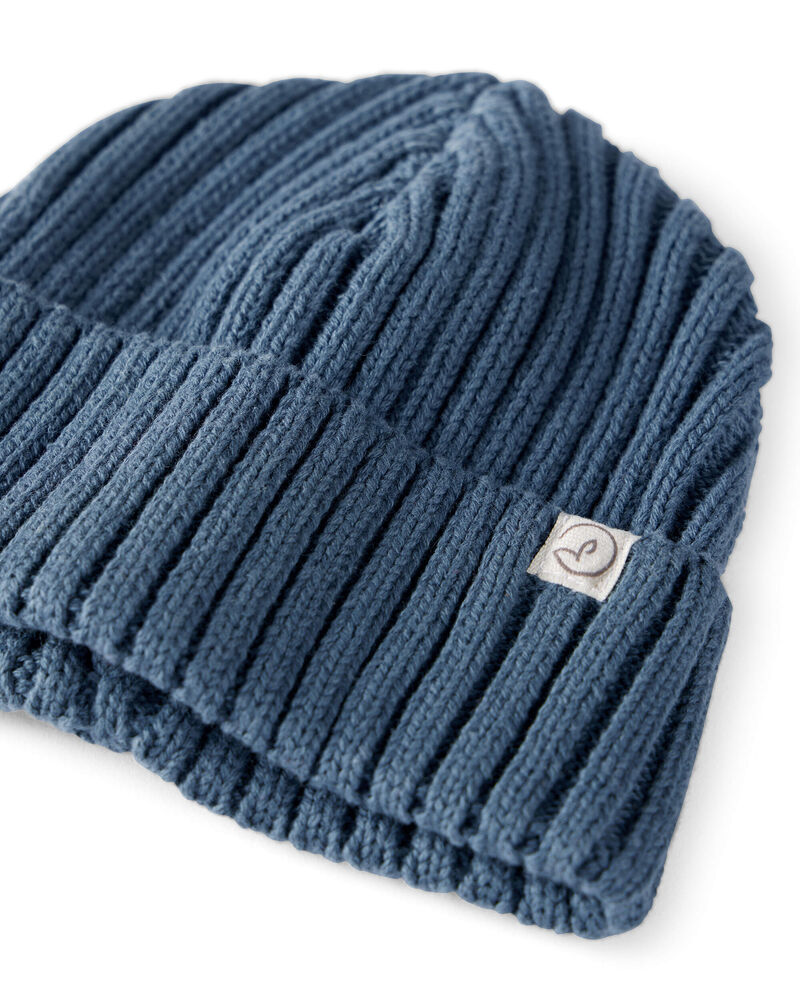 Baby Organic Cotton Sweater Knit Beanie, image 2 of 3 slides