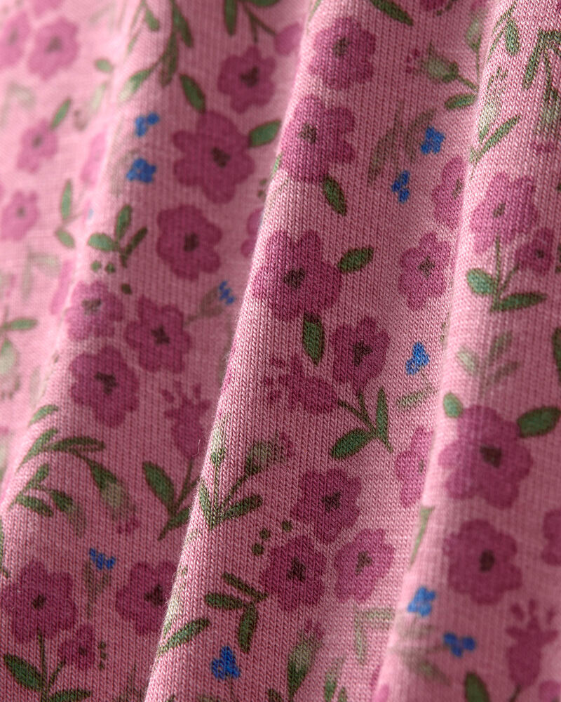 Baby Girl Floral PurelySoft&trade; 2-Way Zip Sleep & Play Pyjamas - Pink, image 6 of 9 slides