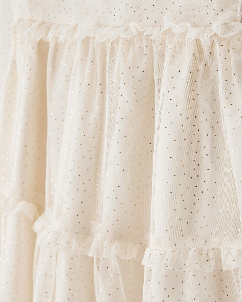 Toddler Girl Cream Holiday Dress, image 2 of 5 slides