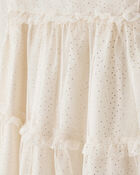 Toddler Girl Cream Holiday Dress, image 2 of 5 slides