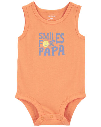 Smiles For Papa Sleeveless Bodysuit, 
