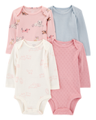 Baby Girl 4-Pack Puppy Long Sleeve Bodysuits, image 1 of 6 slides