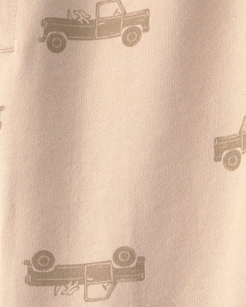 Tout-petit gar&ccedil;on - Pantalon de jogging en jersey bouclette &agrave; motif camion - Beige, image 3 sur 3 diapositives