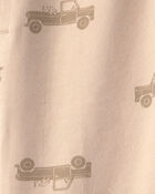 Tout-petit gar&ccedil;on - Pantalon de jogging en jersey bouclette &agrave; motif camion - Beige, image 3 sur 3 diapositives
